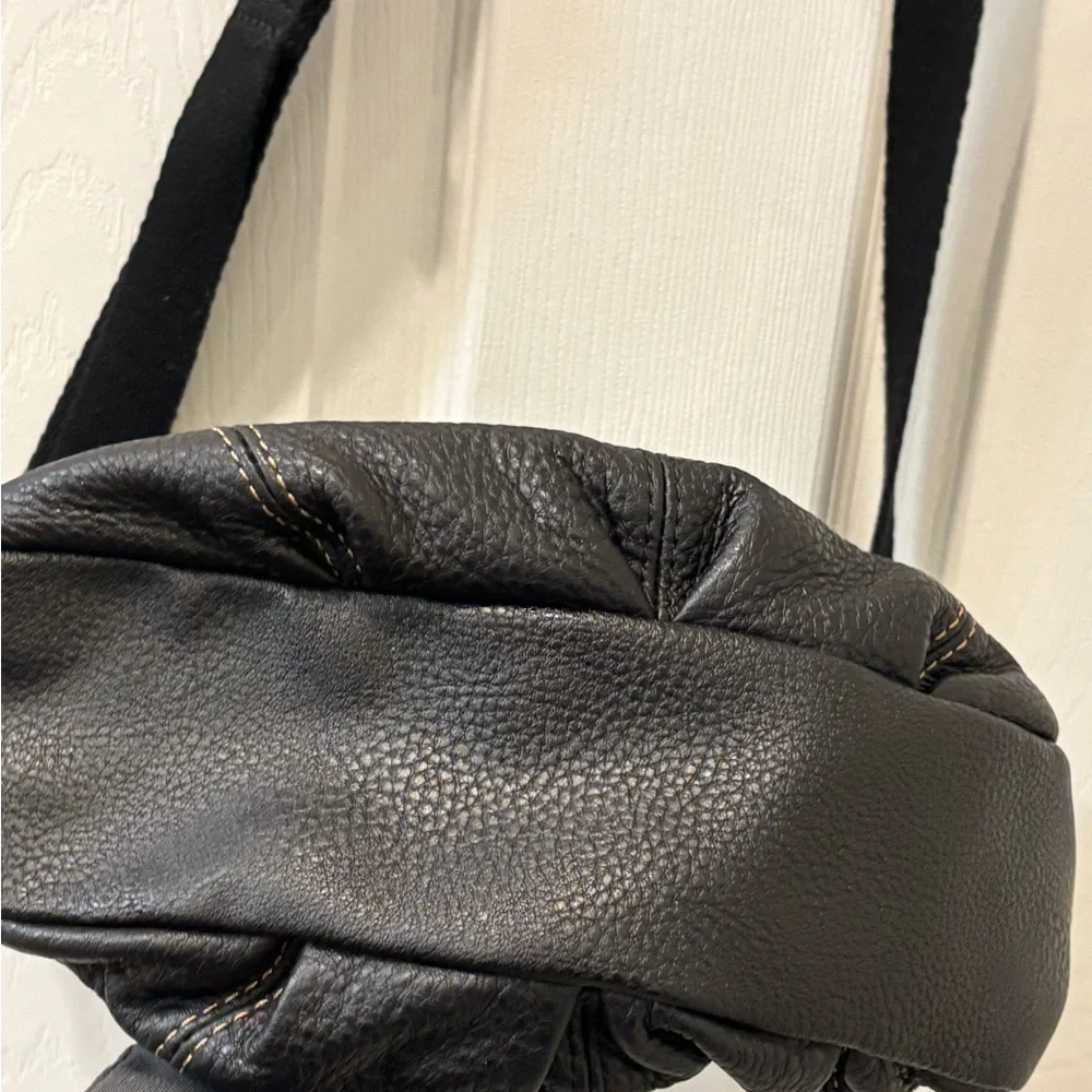The Sak Y2K Black Leather‎ Crossbody Bag